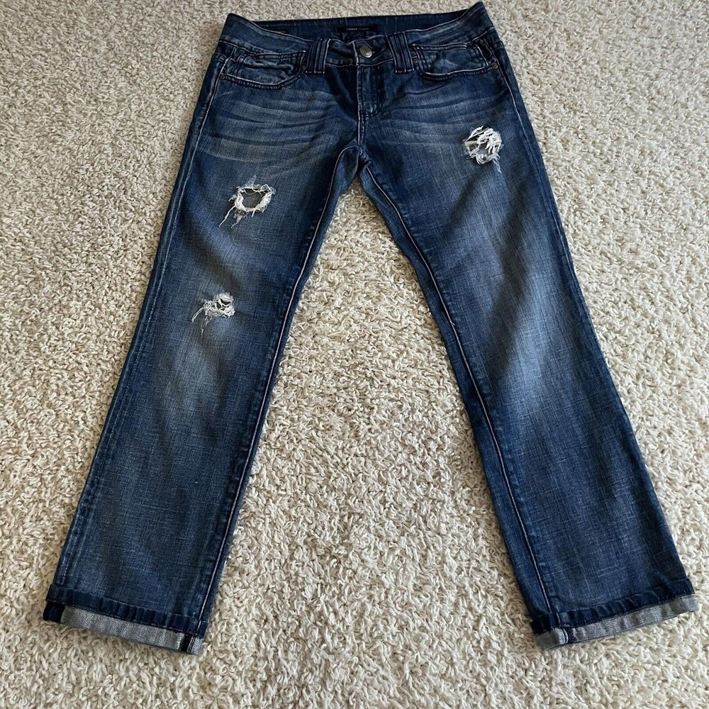 VIGOSS STUDIO JEANS WOMENS SIZE 31 11/12 THE THOMPSON ROLL TAB SKINNY BLUE